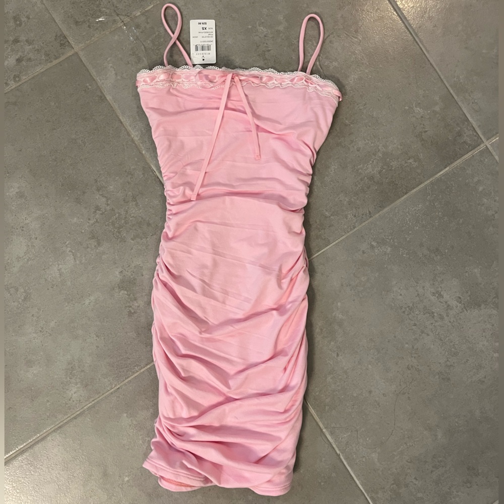 Windsor pink ruched mini dress. NWT. Size XS